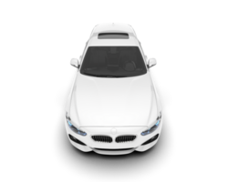 White city car isolated on transparent background. 3d rendering - illustration png