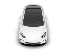 White modern car isolated on transparent background. 3d rendering - illustration png