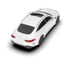 White modern car isolated on transparent background. 3d rendering - illustration png