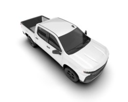 White pickup truck isolated on transparent background. 3d rendering - illustration png