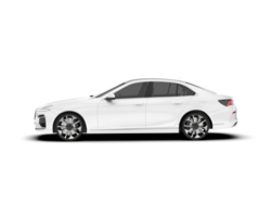 White city car isolated on transparent background. 3d rendering - illustration png