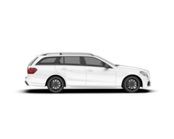 White city car isolated on transparent background. 3d rendering - illustration png