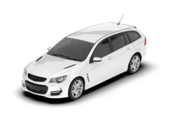 White modern car isolated on transparent background. 3d rendering - illustration png