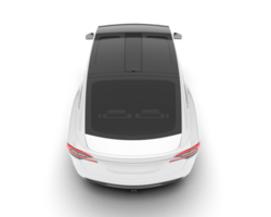 White city car isolated on transparent background. 3d rendering - illustration png