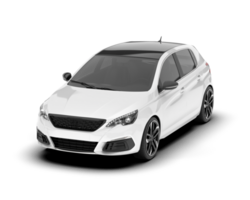 White city car isolated on transparent background. 3d rendering - illustration png