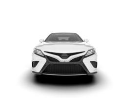 White modern car isolated on transparent background. 3d rendering - illustration png