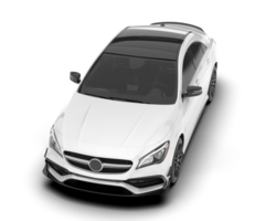 White modern car isolated on transparent background. 3d rendering - illustration png