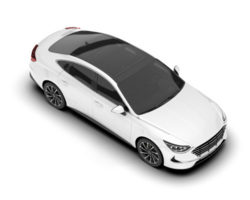 White modern car isolated on transparent background. 3d rendering - illustration png