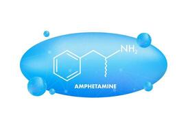 Amphetamine formula. Icon with amphetamine formula. vector