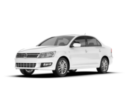 White city car isolated on transparent background. 3d rendering - illustration png