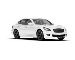 White city car isolated on transparent background. 3d rendering - illustration png