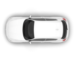 White city car isolated on transparent background. 3d rendering - illustration png