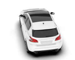 White city car isolated on transparent background. 3d rendering - illustration png