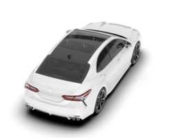 White modern car isolated on transparent background. 3d rendering - illustration png