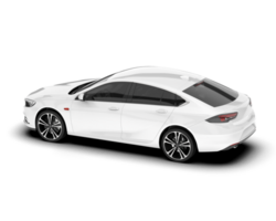 White modern car isolated on transparent background. 3d rendering - illustration png