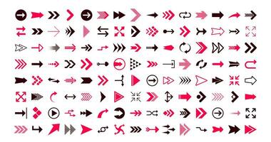 Arrows big black set icons. Arrow icon. Arrows for web design, mobile apps, interface and more. Vector stock illustration