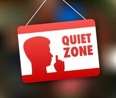 Quiet zone, no sound. Keep silence. Vector stock illustration