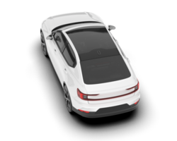 White modern car isolated on transparent background. 3d rendering - illustration png