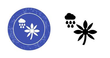 Flower with rain Vector Icon