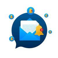 Enable reminder notification. Email notification. Message alert. Vector stock illustration