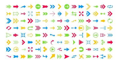 Arrows big black set icons. Arrow icon. Arrows for web design, mobile apps, interface and more. Vector stock illustration