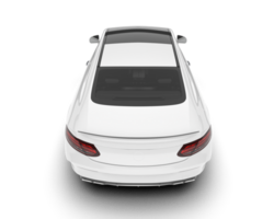 White city car isolated on transparent background. 3d rendering - illustration png