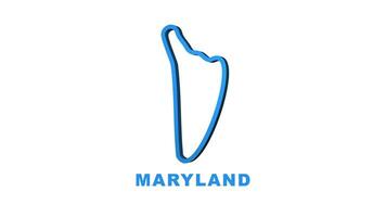 Maryland state map outline animation. Motion graphics. video