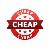 Cheap red icon, label, badge Vector stock illustration