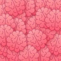 Human pink brain sticker pattern. Thinking process, brainstorming, good idea, brain activity. Vector stock illustration