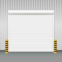 Vector Door with Rolling Shutters on white background. Vector stock illustration.