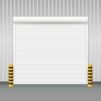 Vector Door with Rolling Shutters on white background. Vector stock illustration.