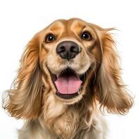 Abstract Dog Puppy Watercolor Art Portrait Colorful White Background AI Generative photo