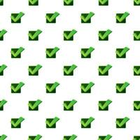 Checkmark. Green approved pattern on white background. Vector stock illustration