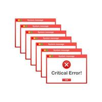 Vintage User Interface. Critical Error Warning Message. Vector stock illustration