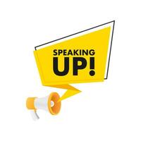 Hand Holding Megaphone with speak up. Megaphone banner. Web design. Vector stock illustration