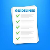 Guidelines document. Legal advice concept, FAQ. Procedure standard administration rules. vector
