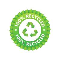 Button for paper design. Sustainable packaging. Flat 100 percent recycled for paper design. vector