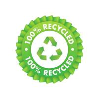 Button for paper design. Sustainable packaging. Flat 100 percent recycled for paper design. vector