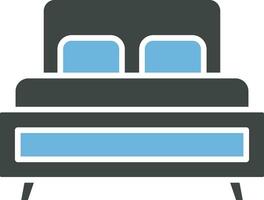 Double Bed Icon Image. vector