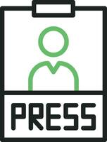 Press Pass icon vector image. Suitable for mobile apps, web apps and print media.