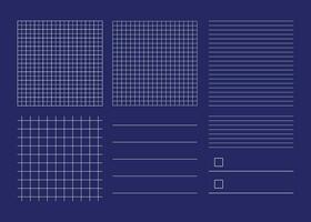 Page Note Lines Math Grid Notebook Line and Checkbox vector