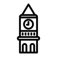 reloj torre icono diseño. vector símbolos en de moda y moderno línea estilo en blanco antecedentes adecuado para el necesidades de sitios web, programadores, desarrolladores y diseñadores icono vector