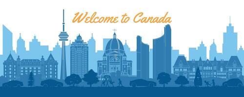 Canada famous landmarks vector