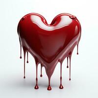 heart blood on white background photo