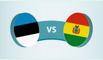 Estonia versus bolivia, equipo Deportes competencia concepto. vector