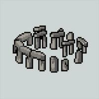 píxel Arte ilustración Stonehenge. pixelado Stonehenge. Stonehenge punto de referencia icono pixelado para el píxel Arte juego y icono para sitio web y vídeo juego. antiguo colegio retro vector