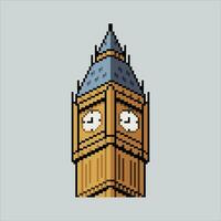 Pixel art illustration Big Ben. Pixelated Big Ben. Big Ben Tower landmark icon pixelated for the pixel art game and icon for website and video game. old school retro. vector