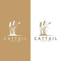 Cattail Logo Design Vector Simple Illustration Symbol Template