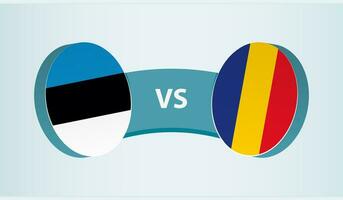 Estonia versus Rumania, equipo Deportes competencia concepto. vector