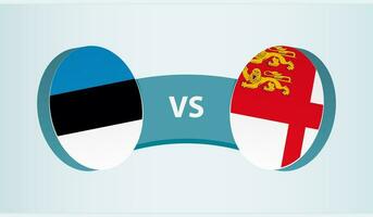 Estonia versus Sark, team sports competition concept. vector